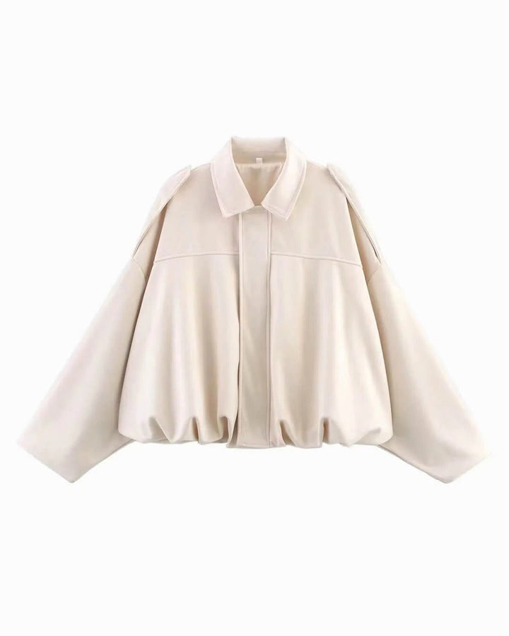 Josette | Women's Faux Suede Collared Bomber Jacket, Structured Collar Jacket | The Dress Cellar