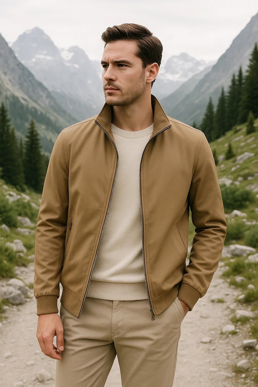 Julian | Men's Lightweight Wind-Resistant Jacket, Everyday Transitional Jacket | The Dress Cellar
