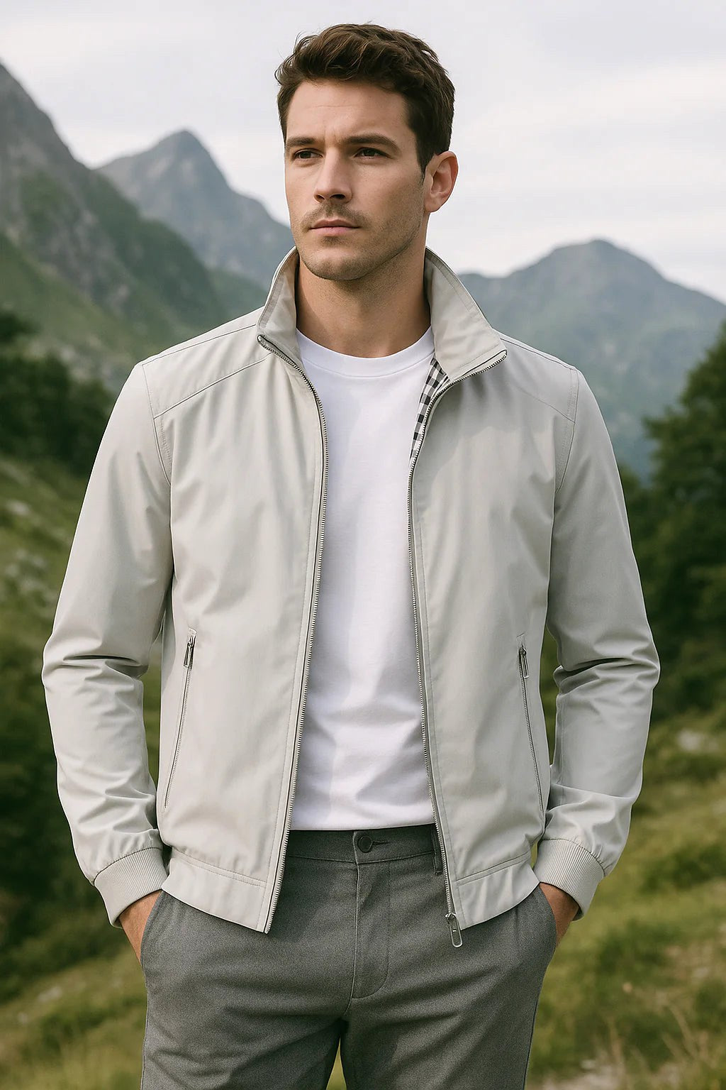 Julian | Men's Lightweight Wind-Resistant Jacket, Everyday Transitional Jacket | The Dress Cellar