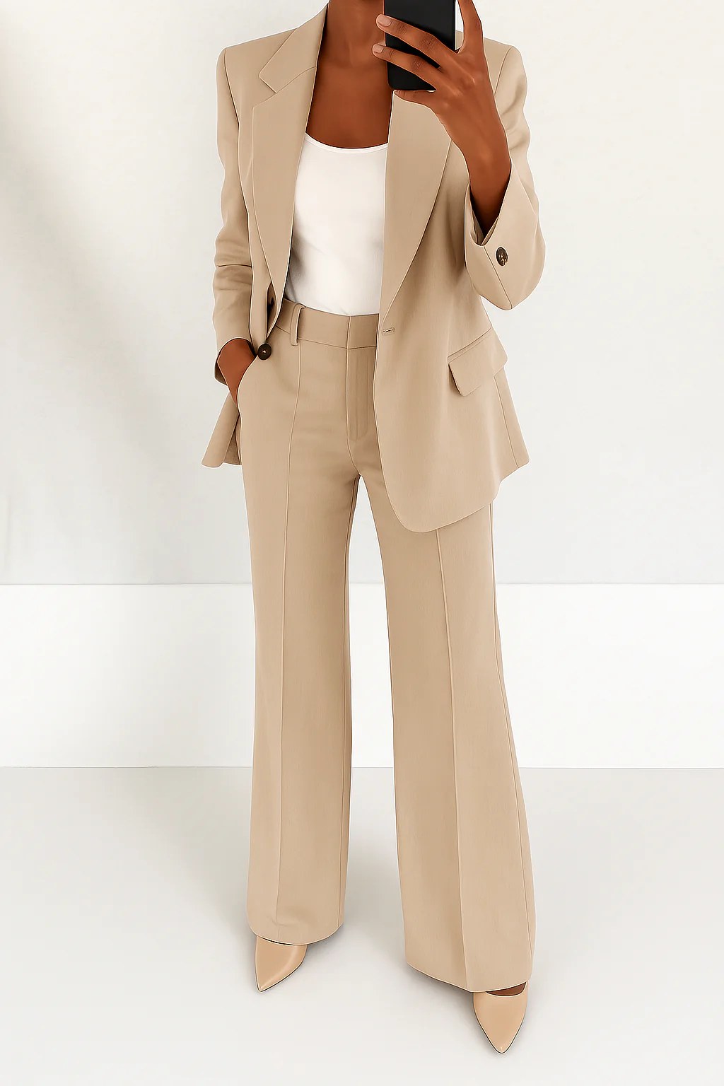 Julie | Women's Tailored Two-Piece Suit - Beige