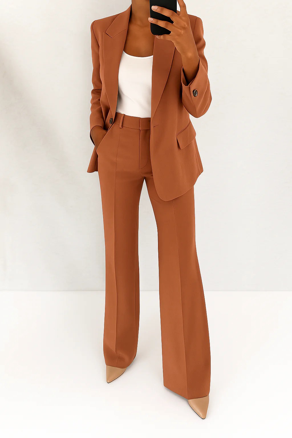Julie | Women's Tailored Two-Piece Suit - Brown