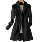 Juliette | Women's Classic Tailored Trench Coat, Lapel Collar Autumn Coat | The Dress Cellar