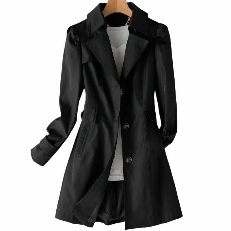 Juliette | Women's Classic Tailored Trench Coat, Lapel Collar Autumn Coat | The Dress Cellar