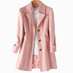 Juliette | Women's Classic Tailored Trench Coat, Lapel Collar Autumn Coat | The Dress Cellar