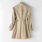 Juliette | Women's Classic Tailored Trench Coat, Lapel Collar Autumn Coat | The Dress Cellar