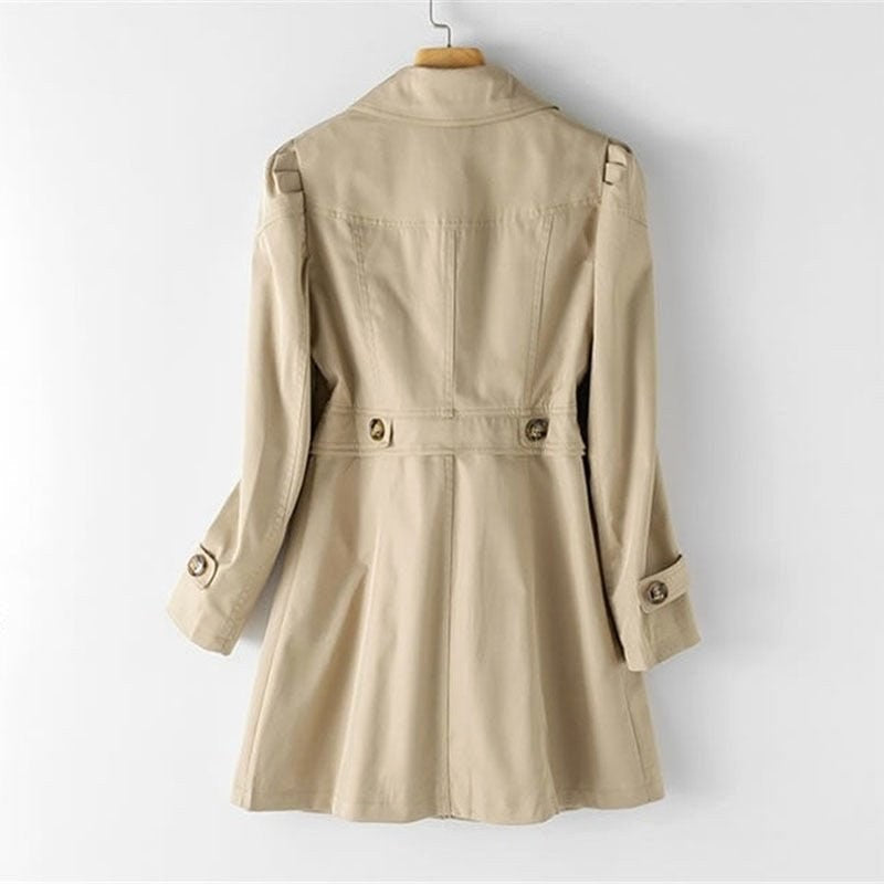 Juliette | Women's Classic Tailored Trench Coat, Lapel Collar Autumn Coat | The Dress Cellar