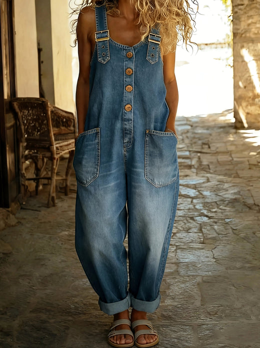 Juliette | Women's Denim Jumpsuit With Adjustable Straps - image 1