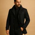 Justin | Men's Insulated Winter Coat with Adjustable Cuff, Warm Autumn Coat | The Dress Cellar | Black
