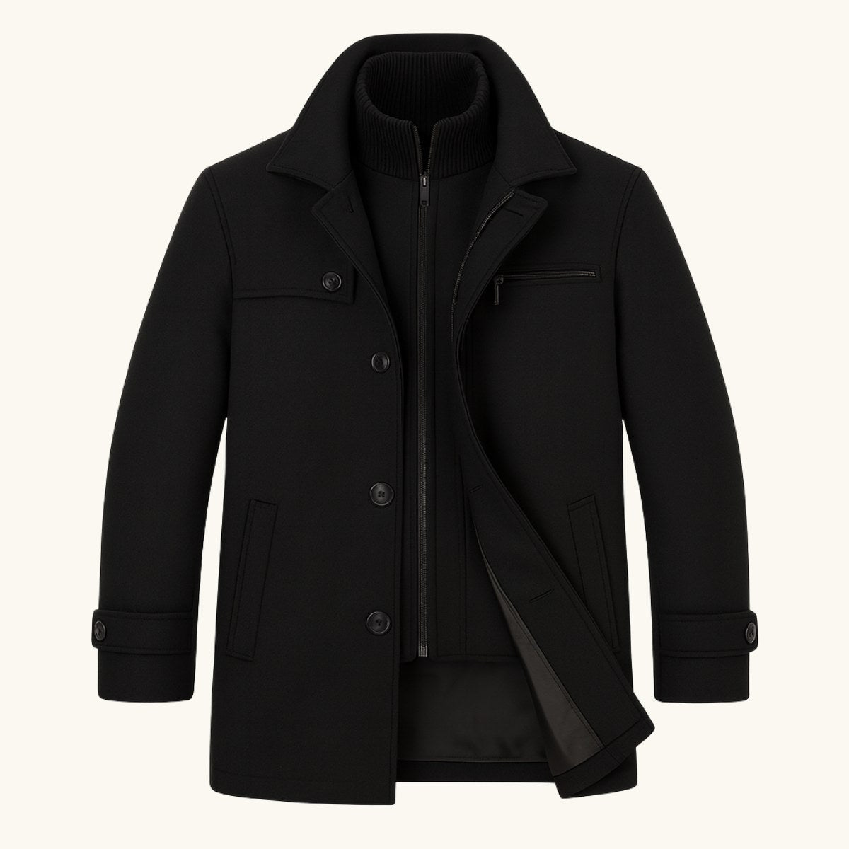 Justin | Men's Insulated Winter Coat with Adjustable Cuff, Warm Autumn Coat | The Dress Cellar | Gray