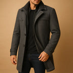 Justin | Men's Insulated Winter Coat with Adjustable Cuff, Warm Autumn Coat | The Dress Cellar | Burgundy