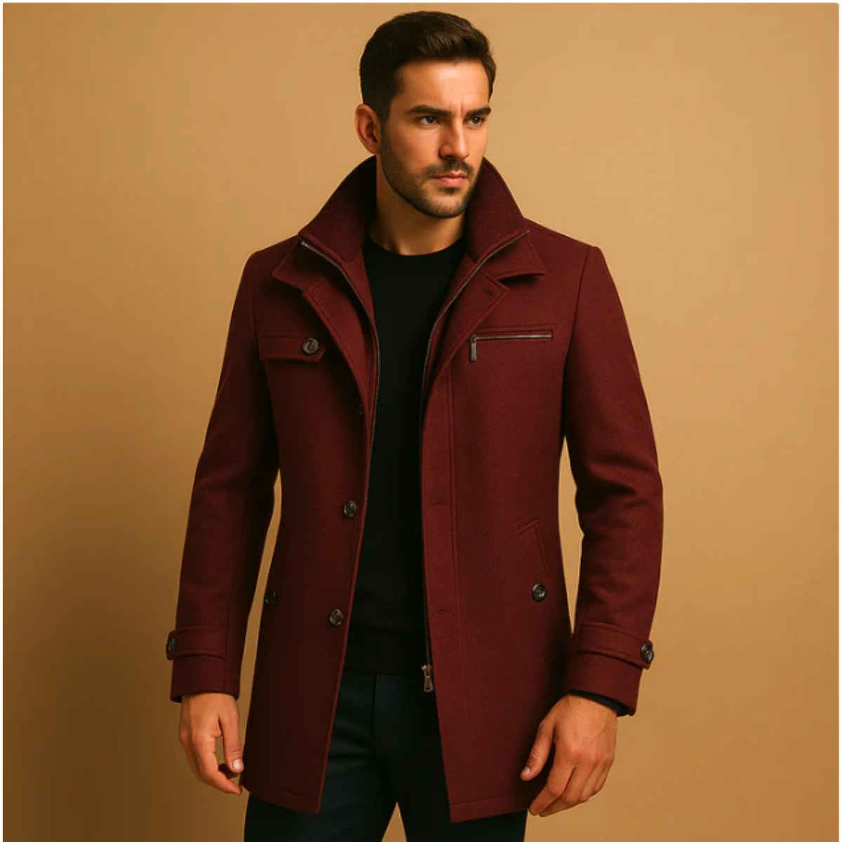 Justin | Men's Insulated Winter Coat with Adjustable Cuff, Warm Autumn Coat | The Dress Cellar