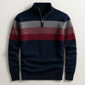 Justin | Men's Striped Cotton Jumper, Crew Neck Pullover | The Dress Cellar | Navy