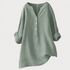 Karla | Women's Relaxed Button Tunic - Brown