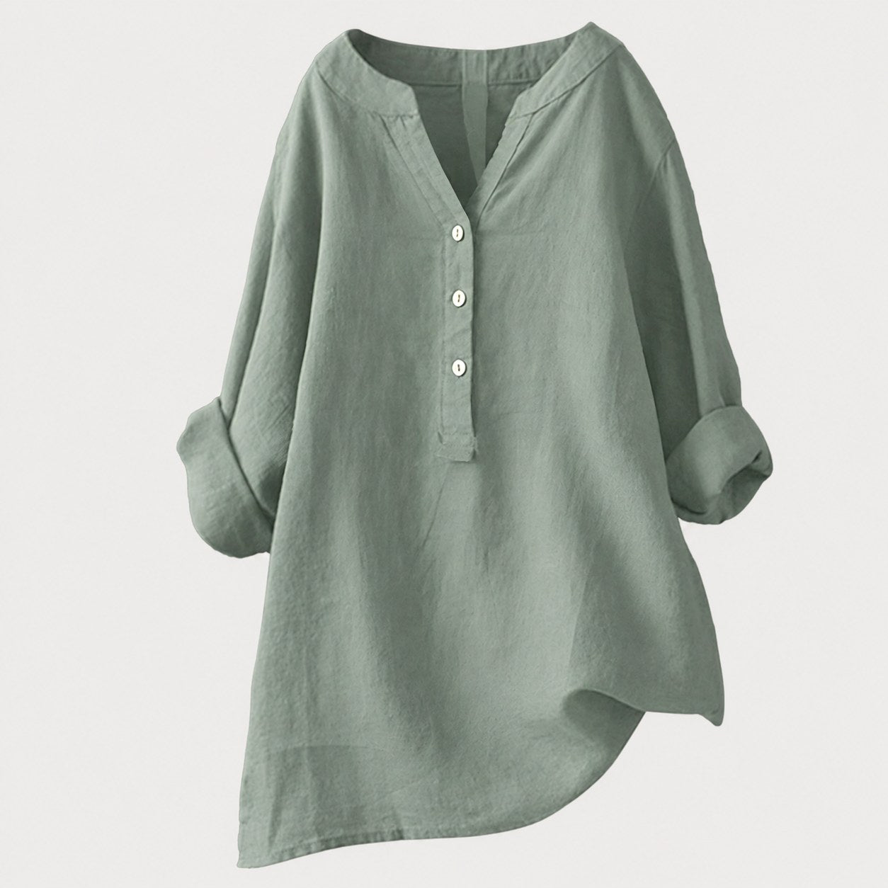 Karla | Women's Relaxed Button Tunic - Brown
