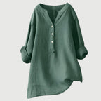 Karla | Women's Relaxed Button Tunic - Green