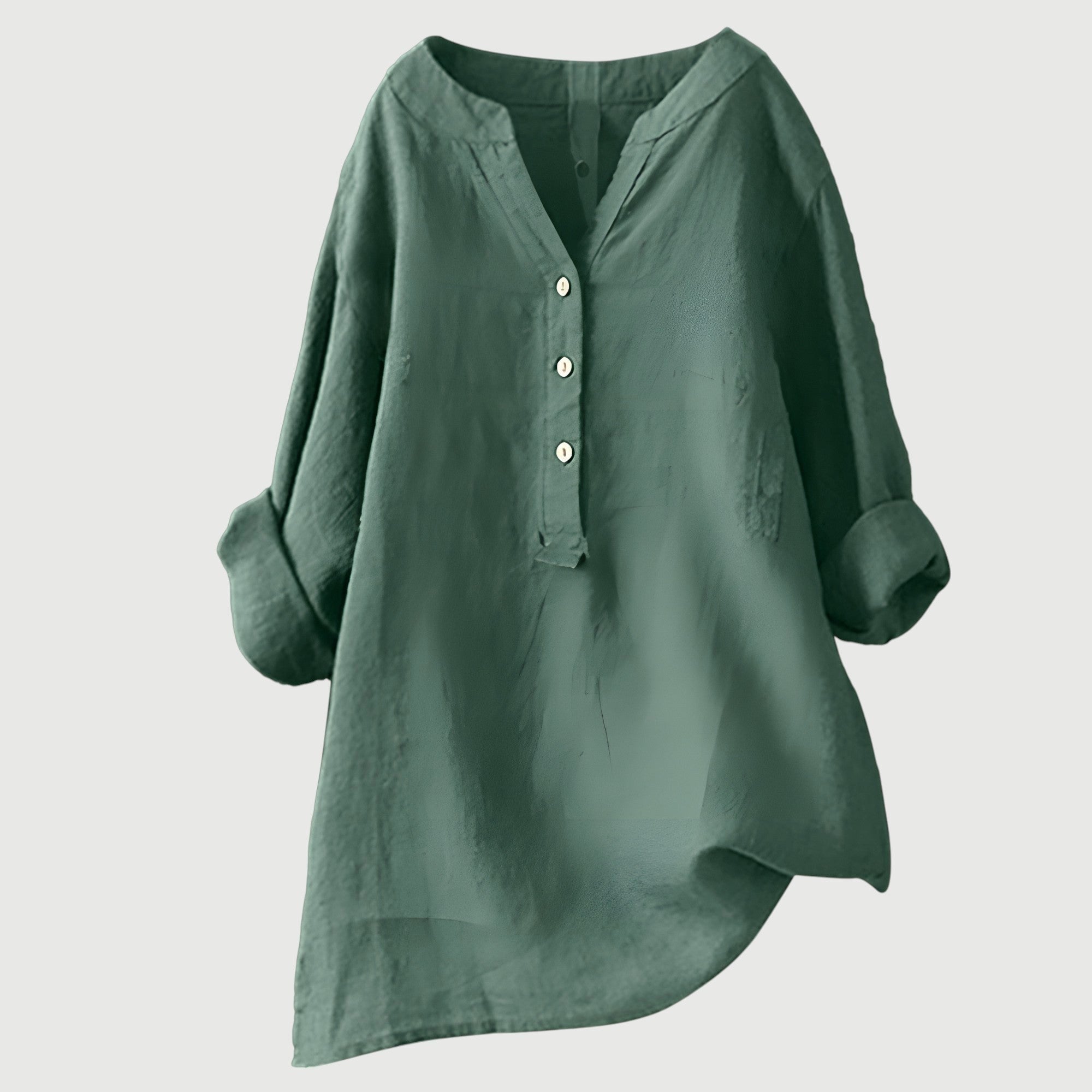 Karla | Women's Relaxed Button Tunic - Green