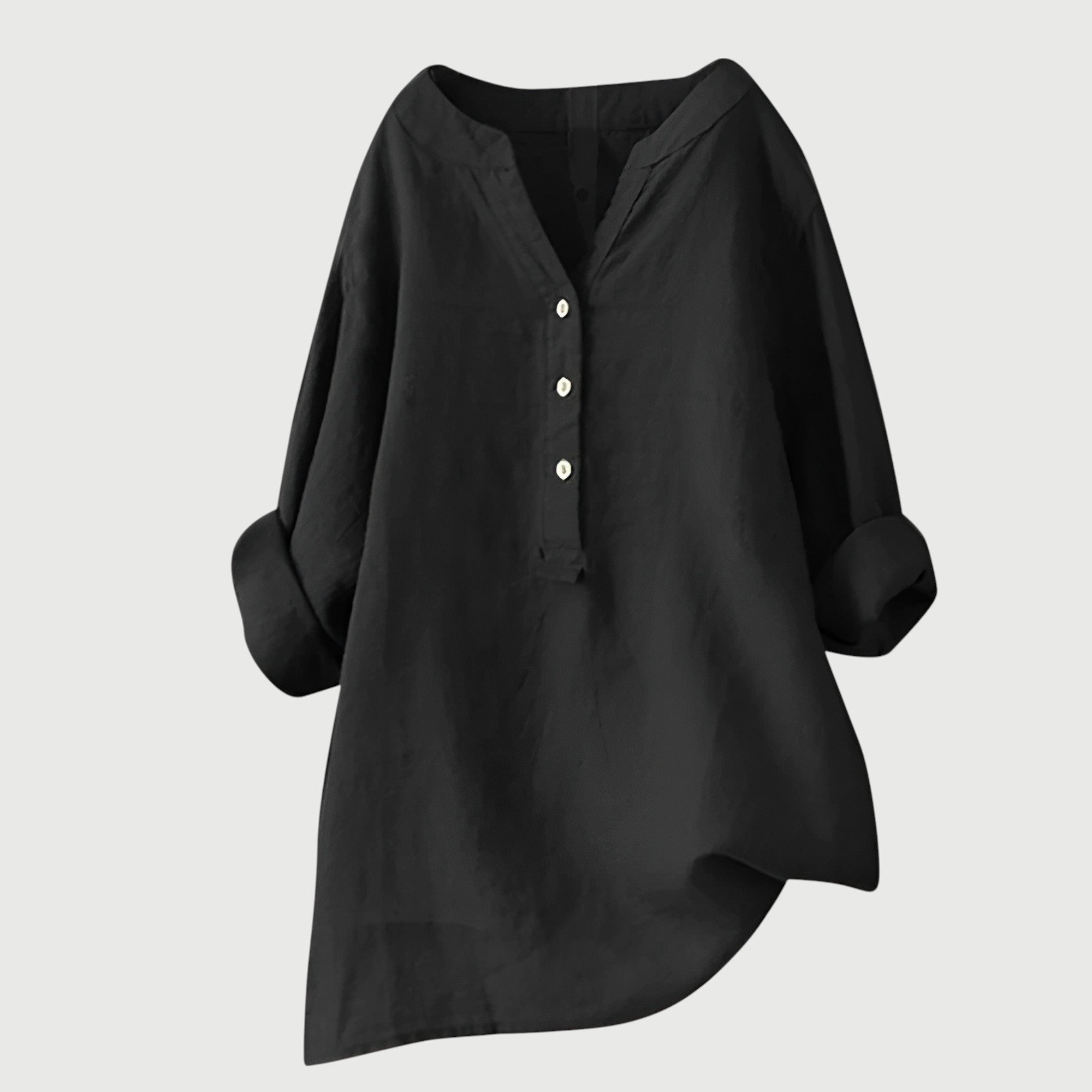 Karla | Women's Relaxed Button Tunic - White