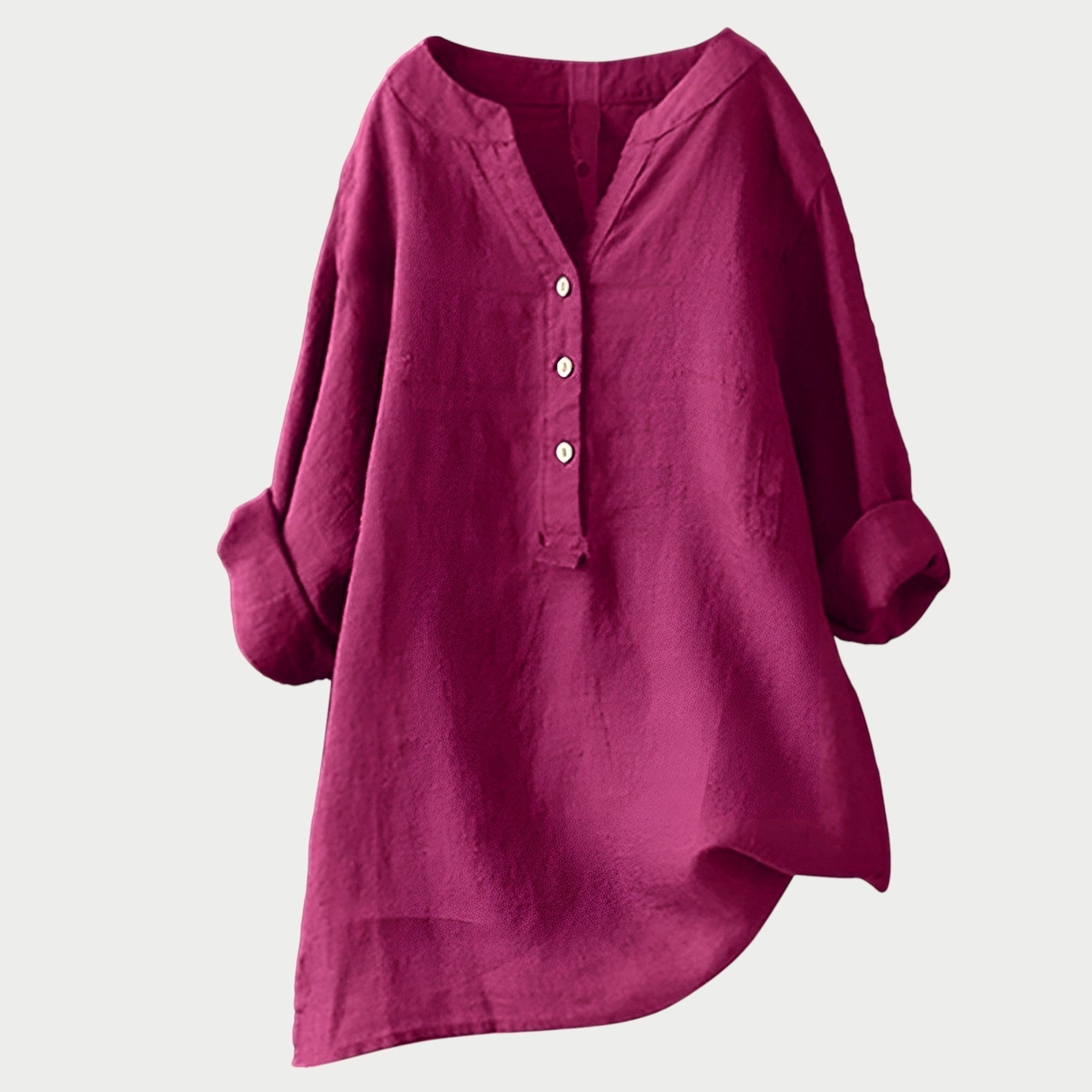 Karla | Women's Relaxed Button Tunic - Black