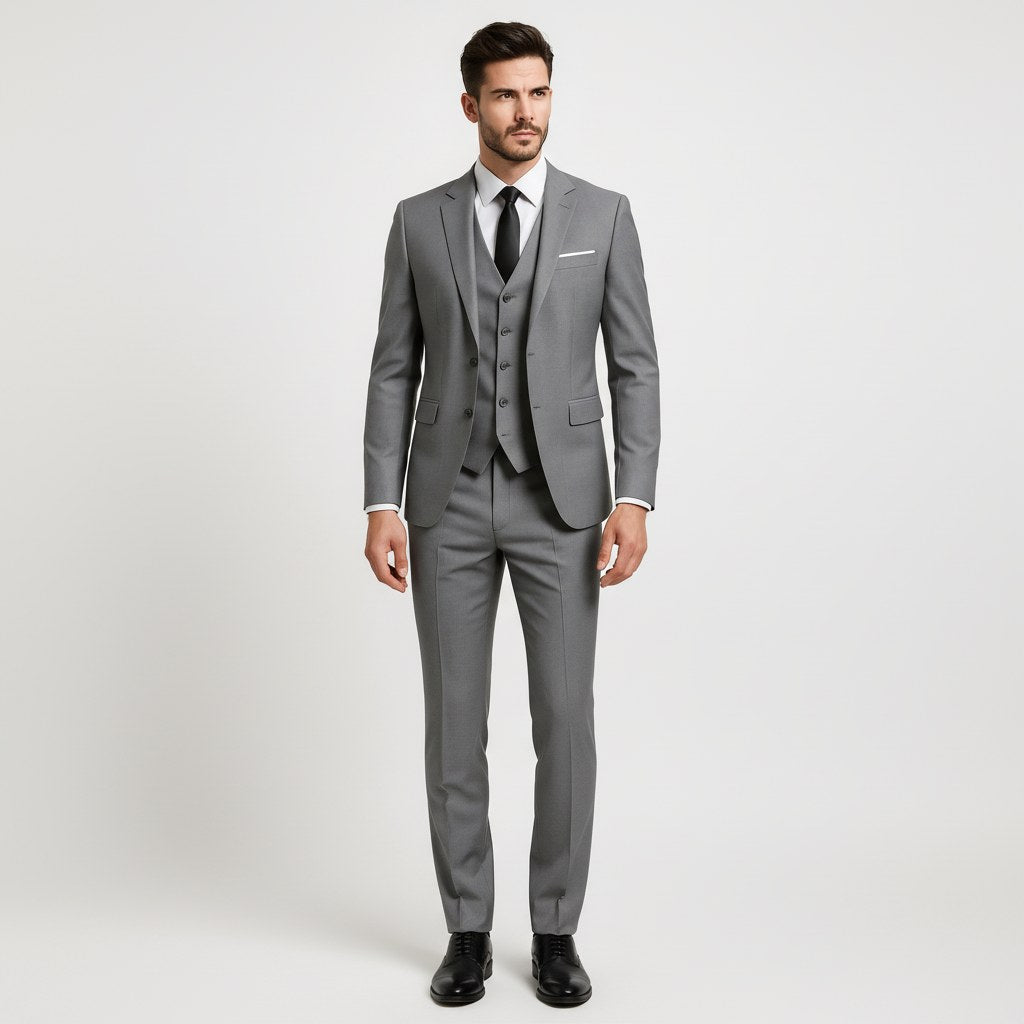 Charles | Men's Three-Piece Suit with Vest, Formal Suit | The Dress Cellar