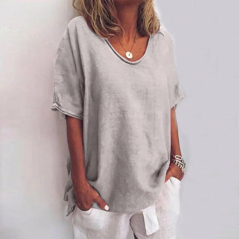 Kathleen | Women's Comfortable Loose Blouse - White
