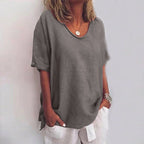 Kathleen | Women's Comfortable Loose Blouse - Sea Blue