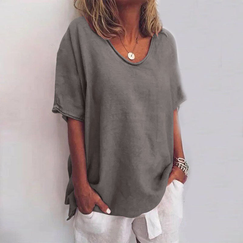 Kathleen | Women's Comfortable Loose Blouse - Sea Blue