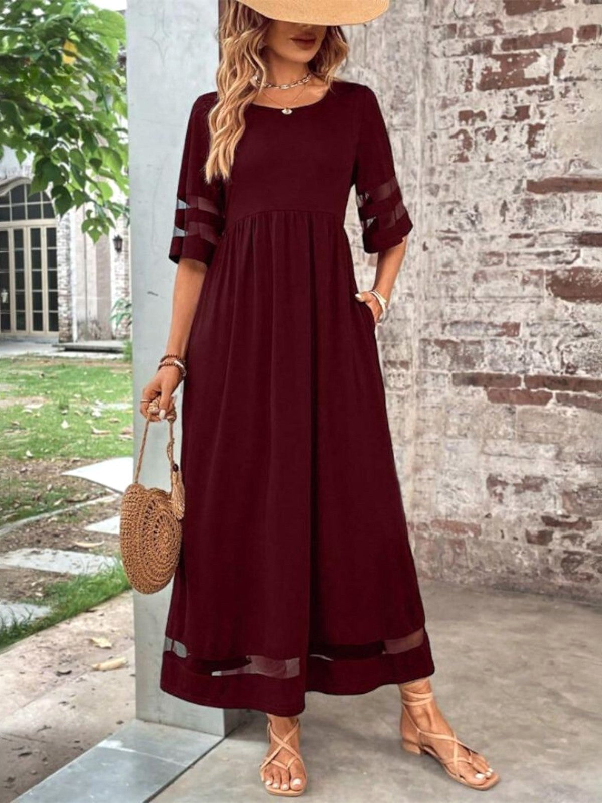 Kathryn | Women's Tummy Control Midi Dress - Red