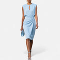 Kathy | Women's Elegant Midi Dress - Sky Blue