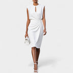 Kathy | Women's Elegant Midi Dress - White