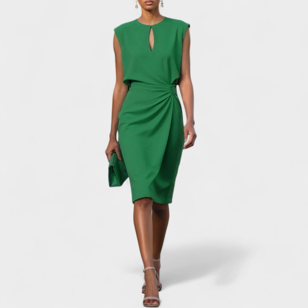 Kathy | Women's Elegant Midi Dress - Green