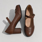 Kennedy | Women's Brogue Block Heel Mary Jane Shoes - image 4