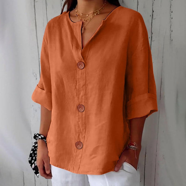 Kennedy | Women's Lightweight Linen Short Sleeve Blouse - image 1