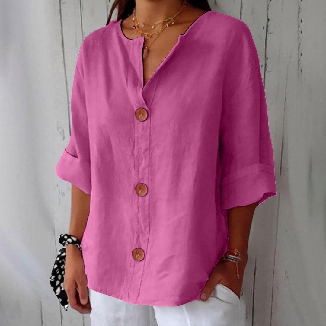 Kennedy | Women's Lightweight Linen Short Sleeve Blouse - image 12