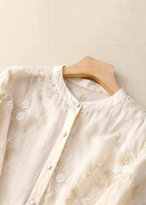 Kristen | Women's Chic Floral Embroidered Blouse - Purple