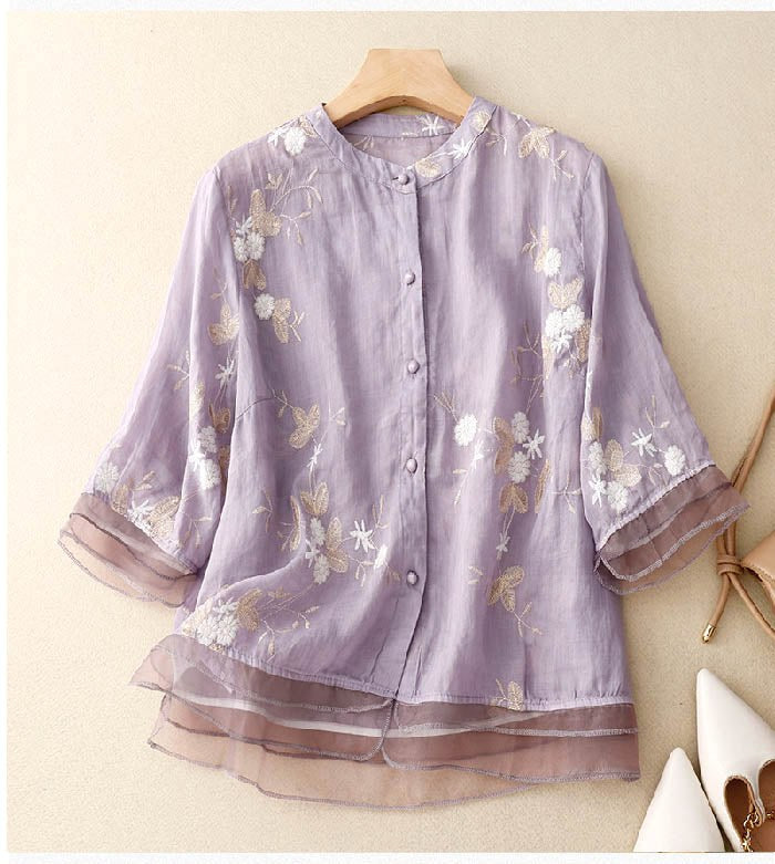 Kristen | Women's Chic Floral Embroidered Blouse - image 6