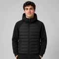 Kyle | Men's Hooded Down Jacket with Quilted Panels, Insulated Autumn Coat | The Dress Cellar | Black