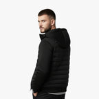Kyle | Men's Hooded Down Jacket with Quilted Panels, Insulated Autumn Coat | The Dress Cellar | Grey