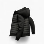 Kyle | Men's Hooded Down Jacket with Quilted Panels, Insulated Autumn Coat | The Dress Cellar