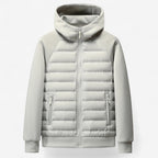 Kyle | Men's Hooded Down Jacket with Quilted Panels, Insulated Autumn Coat | The Dress Cellar