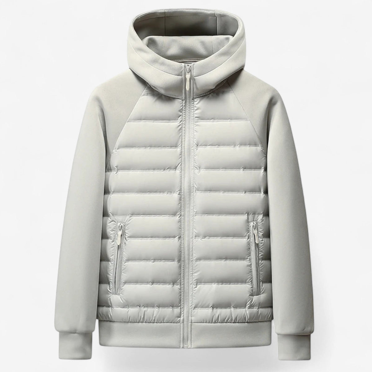 Kyle | Men's Hooded Down Jacket with Quilted Panels, Insulated Autumn Coat | The Dress Cellar