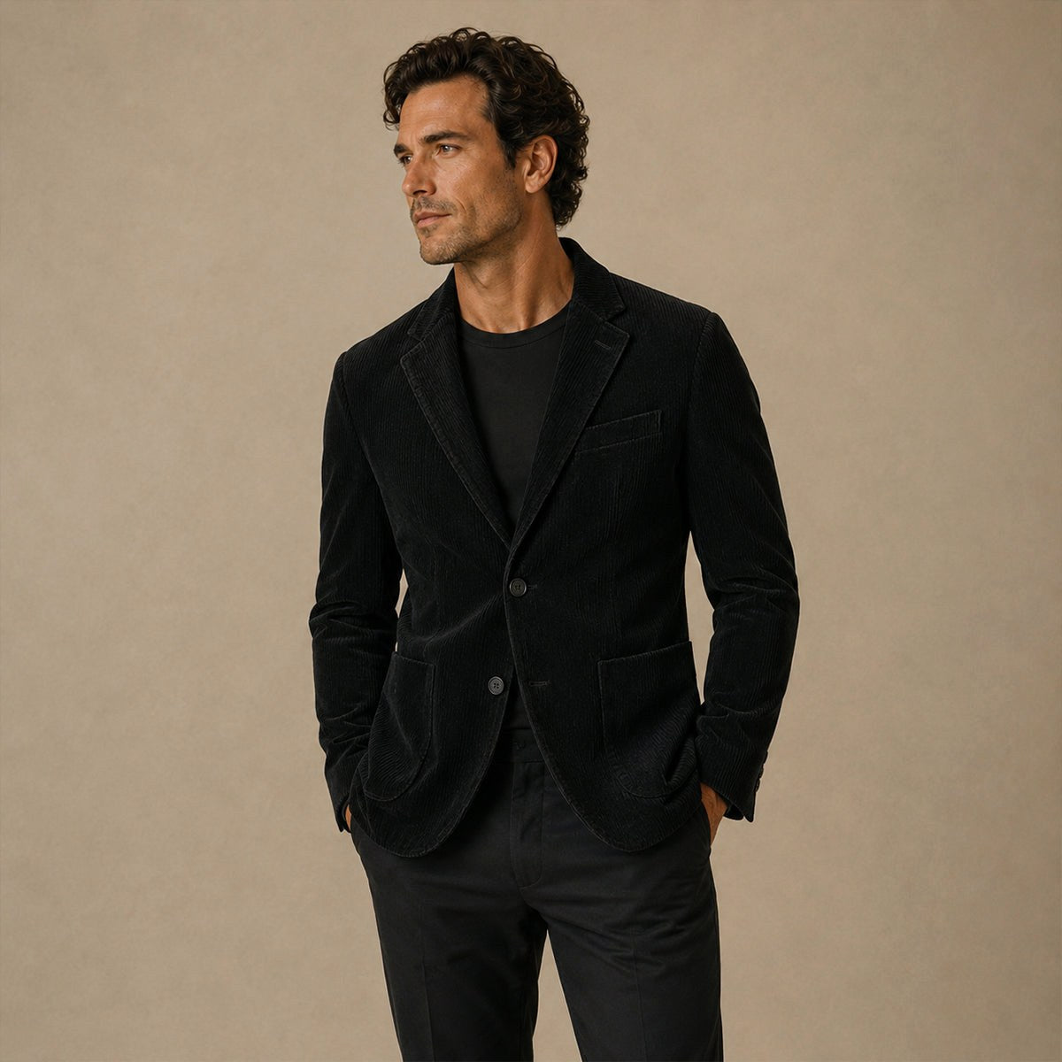 Landon | Men's Slim Fit Corduroy Blazer, Vintage-Inspired Jacket | The Dress Cellar
