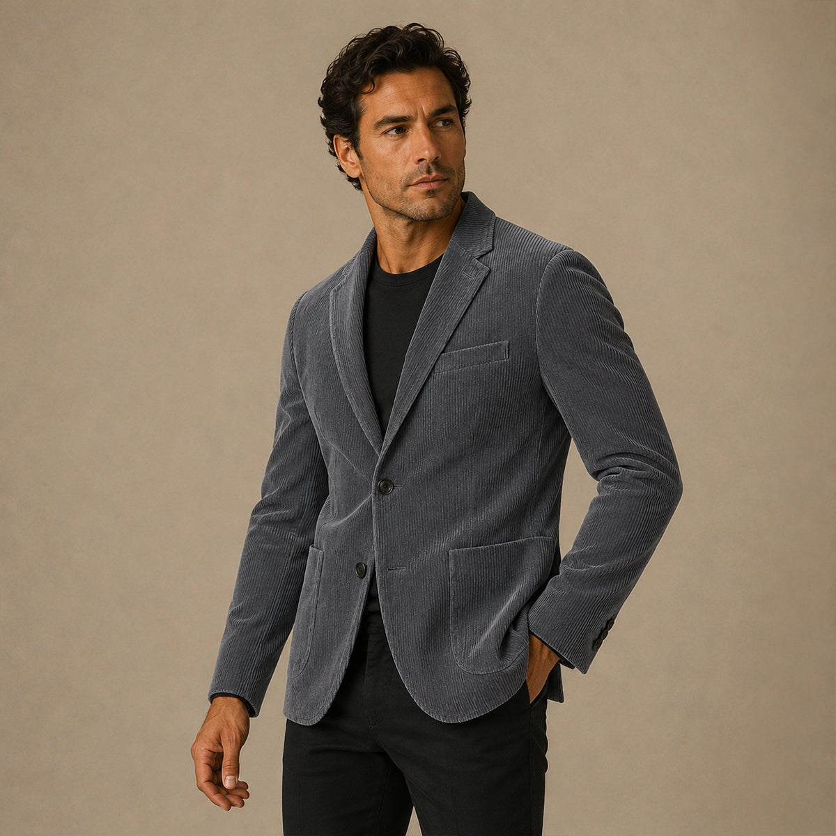 Landon | Men's Slim Fit Corduroy Blazer, Vintage-Inspired Jacket | The Dress Cellar