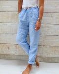 Lauren | Women's Stretchy Lightweight Pull-On Pants - Blue