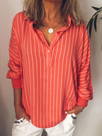 Lauren | Women's Striped Long Sleeve Button-Up Blouse - image 1