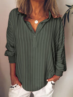 Lauren | Women's Striped Long Sleeve Button-Up Blouse - image 3