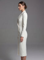 Laurine | Women's Tailored Midi Blazer Dress, Structured Midi Dress | The Dress Cellar