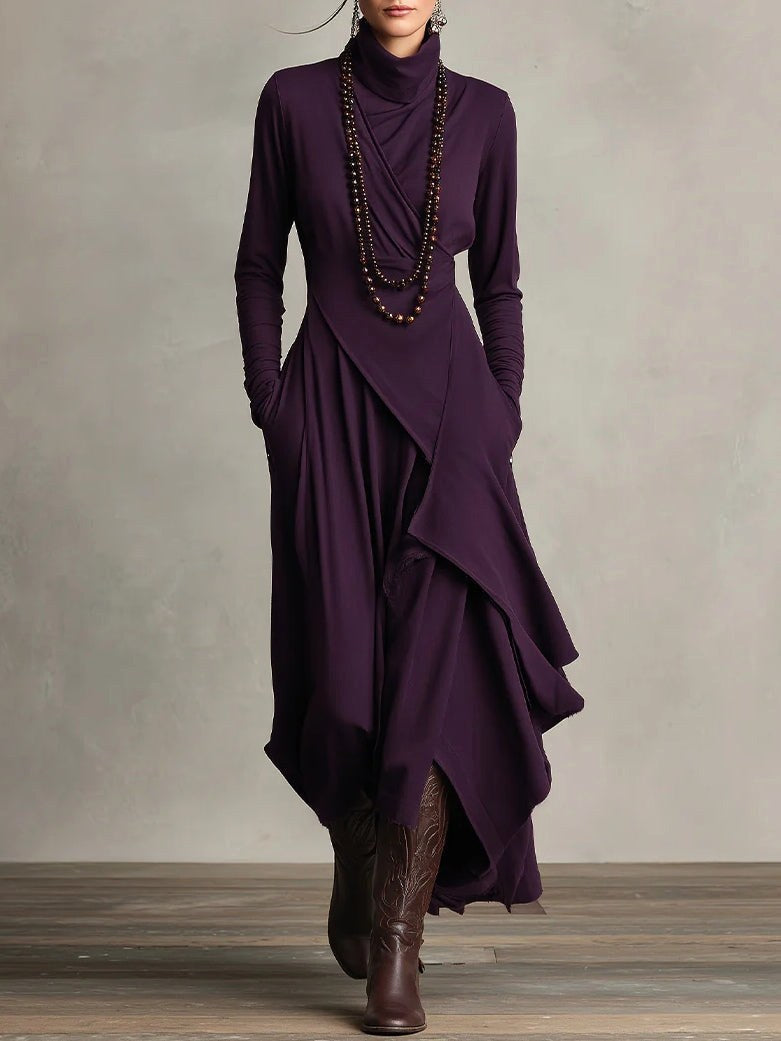 Finley | Women's High-Neck Maxi Dress, Flowing Occasion Dress | The Dress Cellar