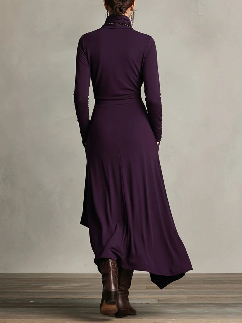 Finley | Women's High-Neck Maxi Dress, Flowing Occasion Dress | The Dress Cellar