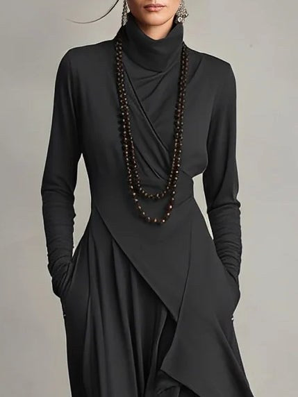Finley | Women's High-Neck Maxi Dress, Flowing Occasion Dress | The Dress Cellar