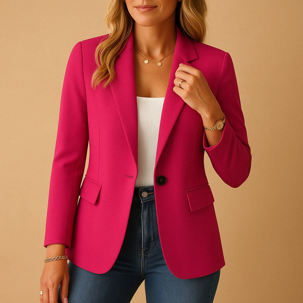 Lenora | Women's Single Breasted Stretch Blazer - Pink